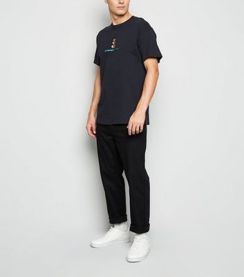 Image of Black Oversized Zen Slogan T-Shirt New Look
