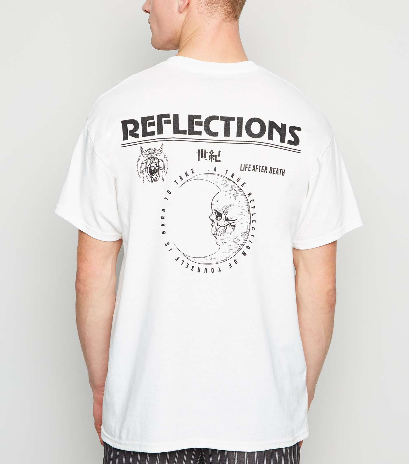 White Oversized Reflections Slogan T-Shirt