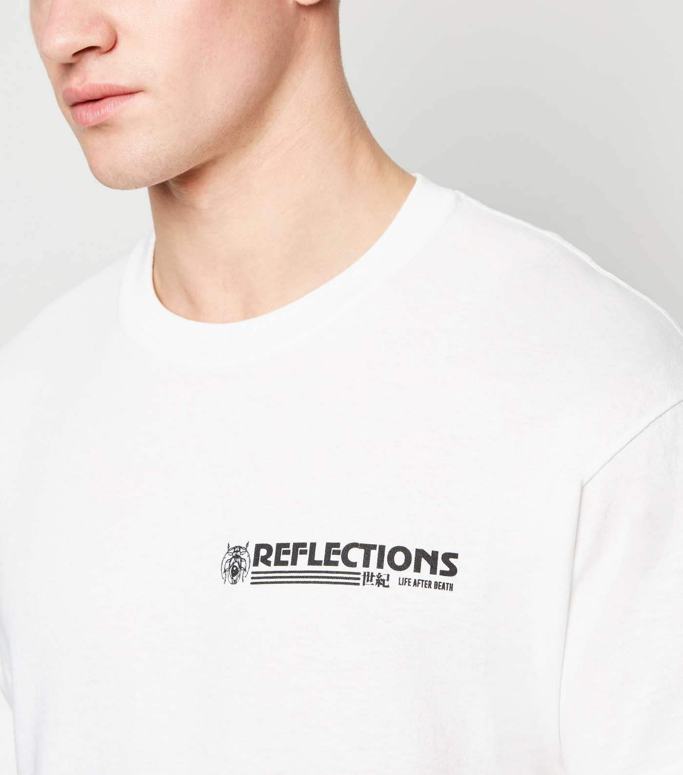 White Oversized Reflections Slogan T-Shirt Image 5