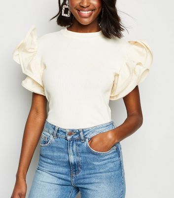 Cameo Rose Cream Layered Sleeve T-Shirt 