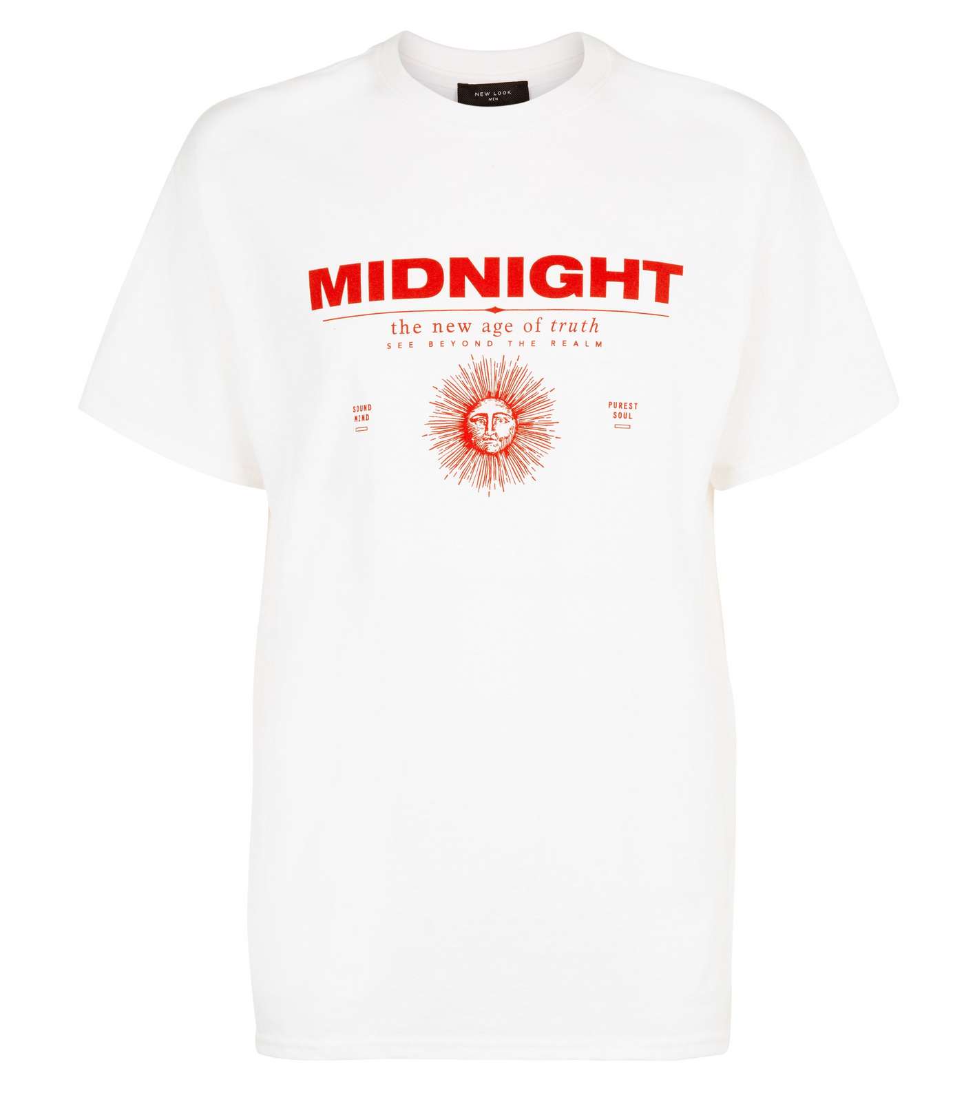 White Sun Print Midnight Slogan T-Shirt Image 4