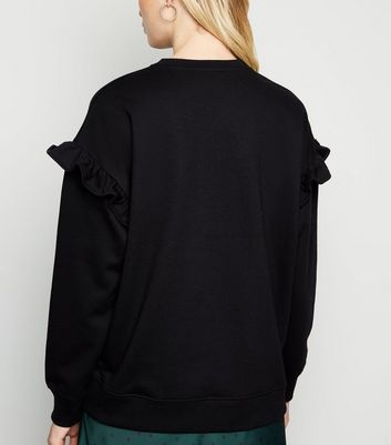 black ruffle sweatshirt