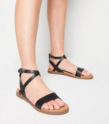 cross strap footbed sandals