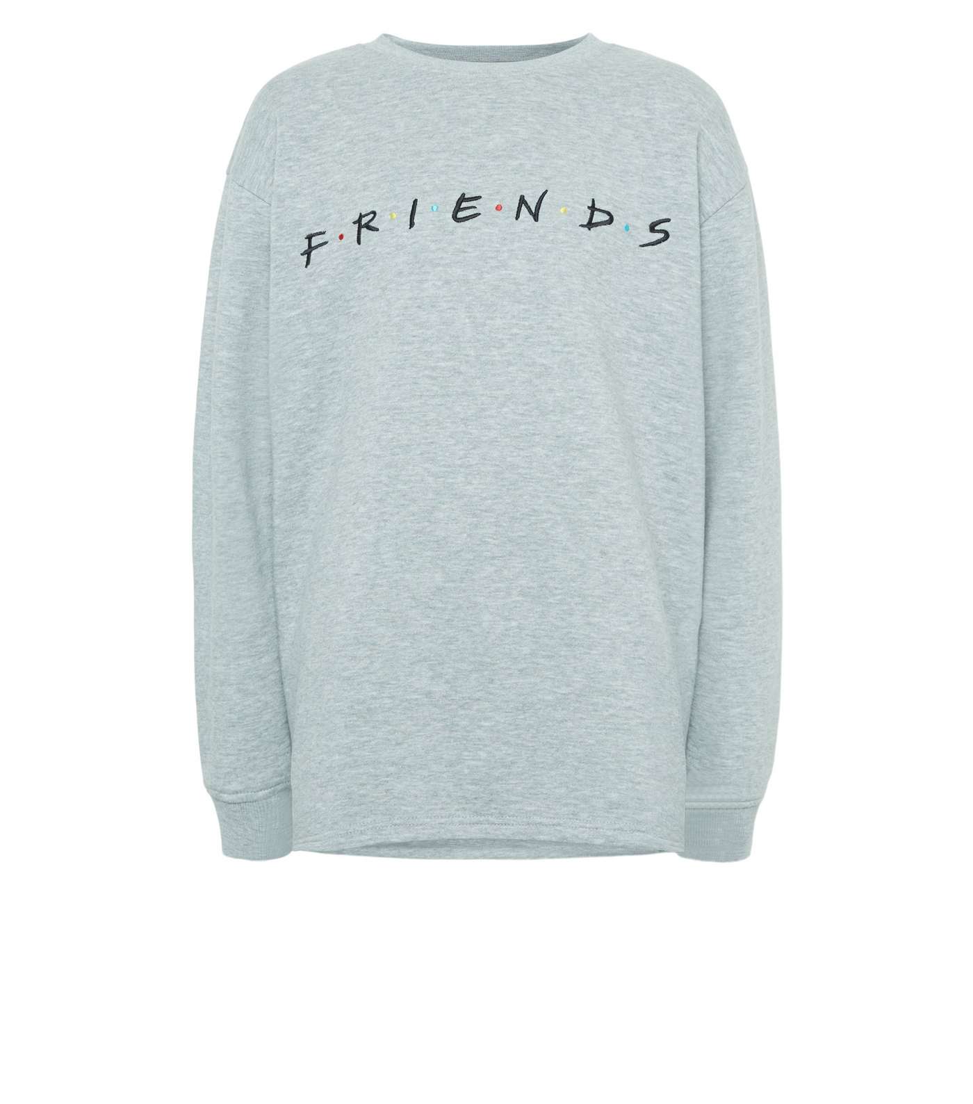 Girls Grey Friends Logo Long Sweatshirt Image 4