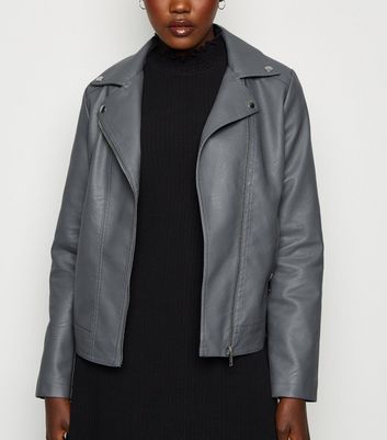 new look grey biker jacket