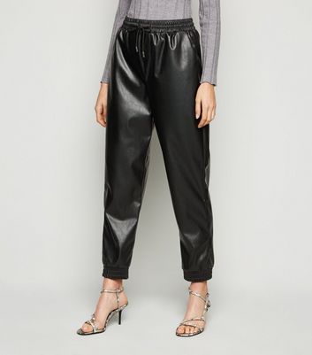 new look leather joggers