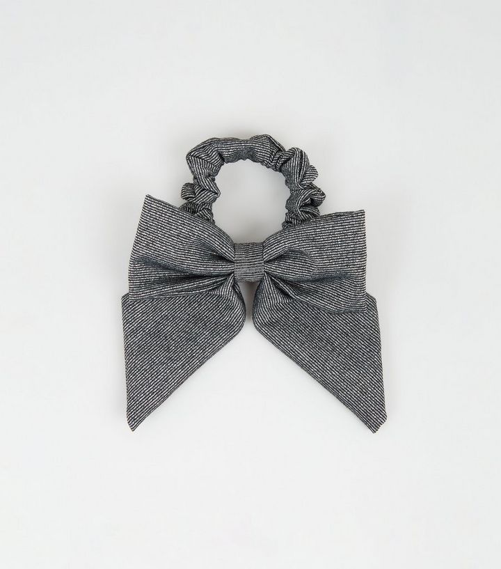 Silver Shimmer Bow Hairband New Look