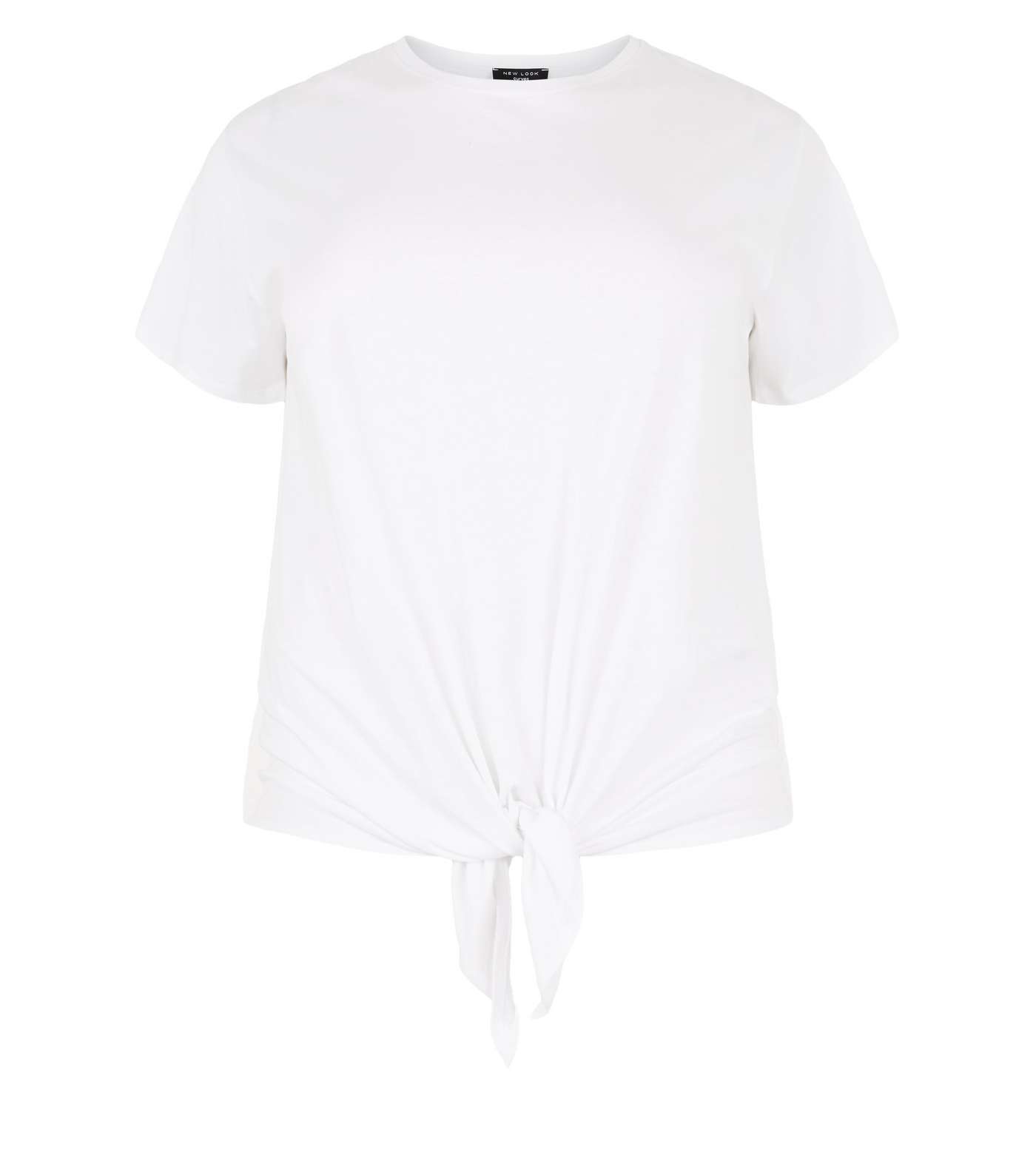 Curves White Tie Front T-Shirt Image 4