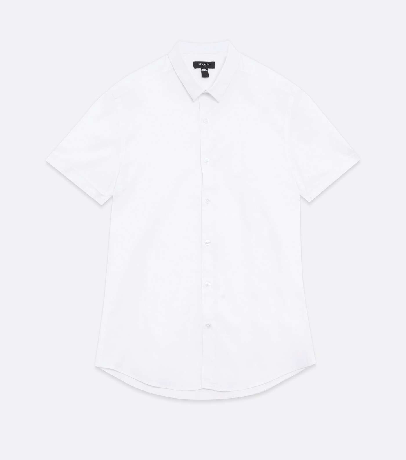 White Short Sleeve Muscle Fit Poplin Shirt Image 7