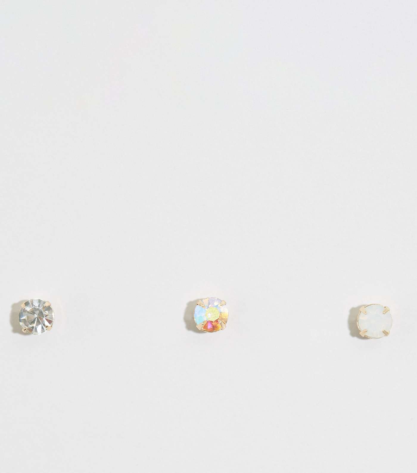 3 Pack Multicoloured Diamanté Stud Earrings