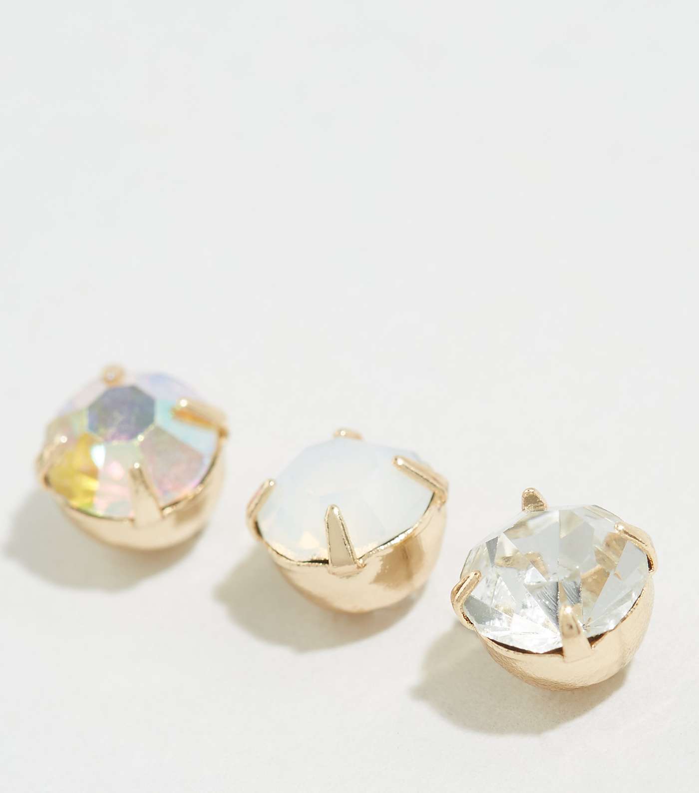 3 Pack Multicoloured Diamanté Stud Earrings Image 3