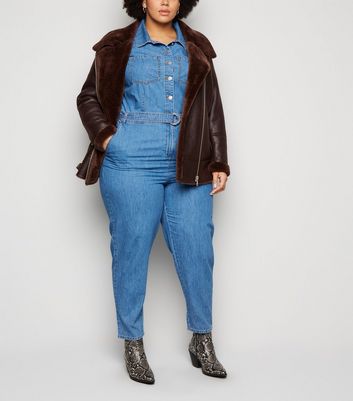 Plus size denim sales boiler suit