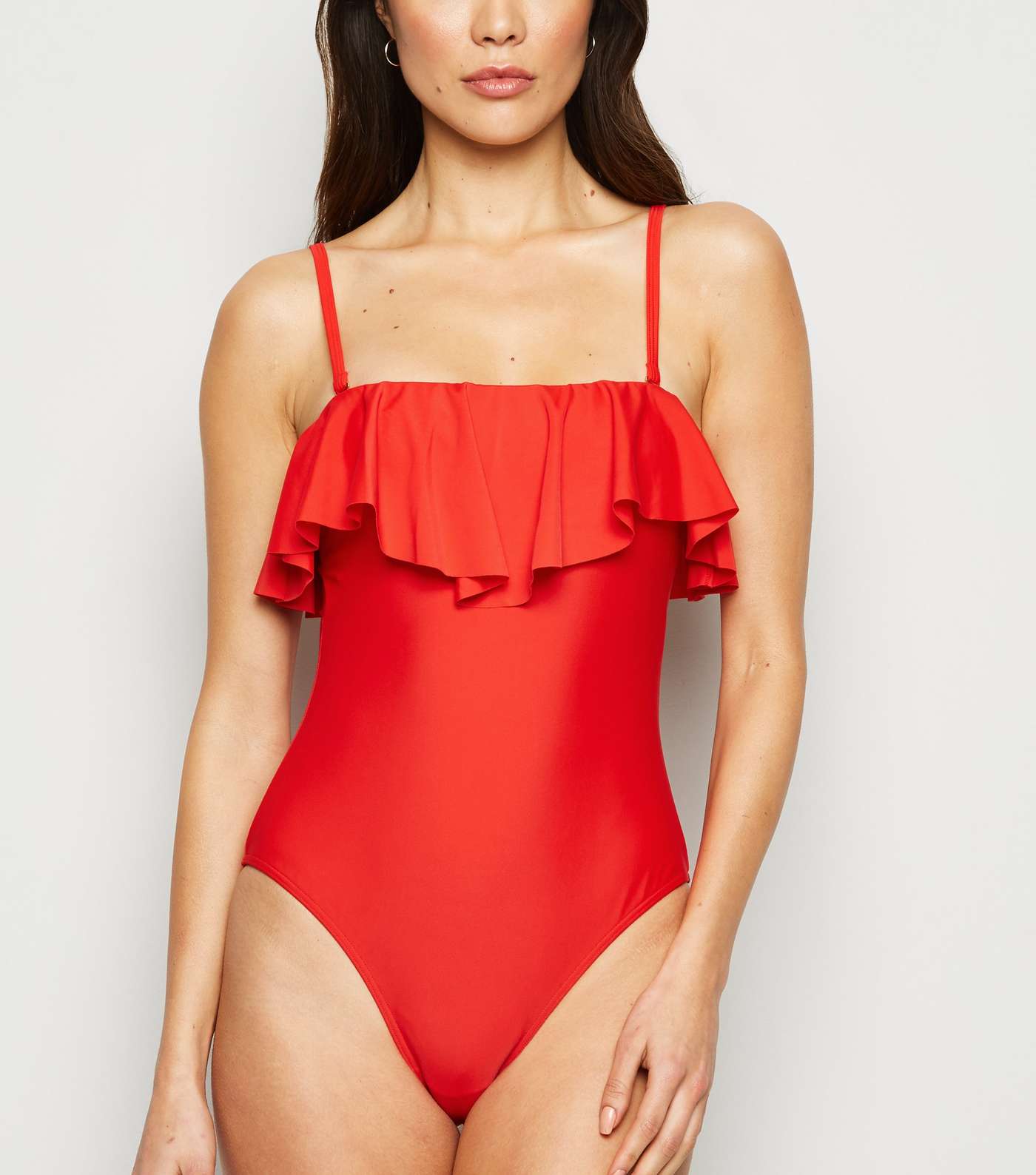 Red 'Lift & Shape' Frill Swimsuit