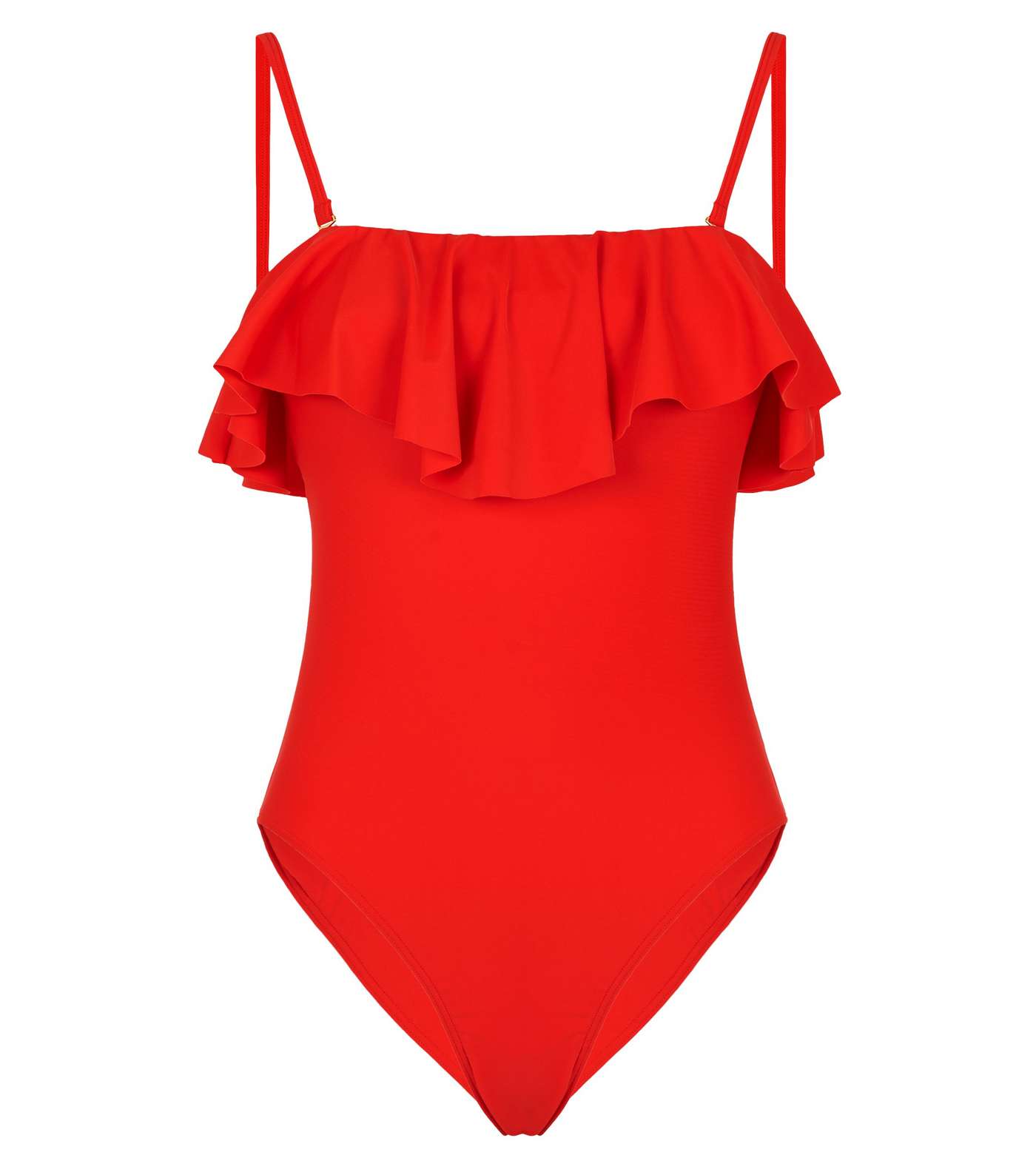 Red 'Lift & Shape' Frill Swimsuit Image 3