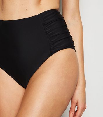 black bikini bottoms ruched