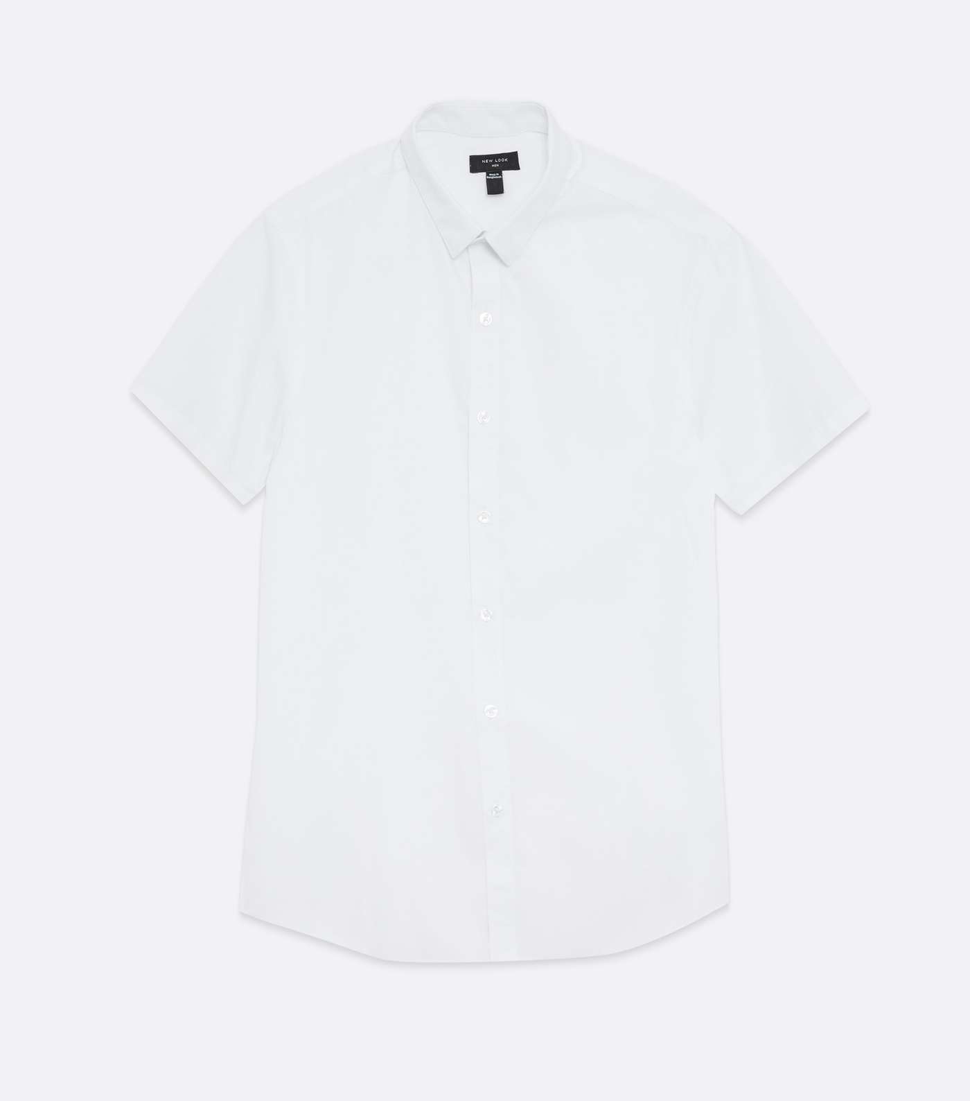 White Poplin Short Sleeve Shirt Image 7