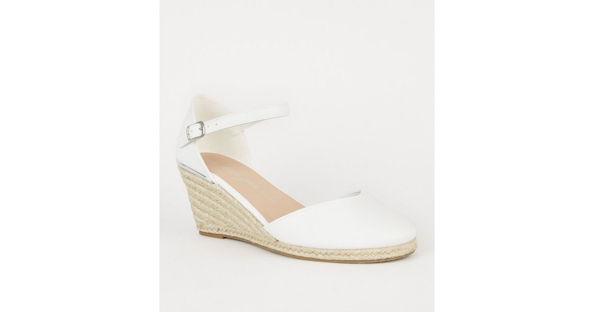Wide Fit White Espadrille Wedges | New Look