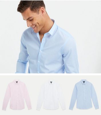 Herrenmode Bekleidung für Herren 3 Pack Pink White and Pale Blue Poplin Shirts Herrenmode Bekleidung für Herren 3 Pack Pink White and Pale Blue Poplin Shirts