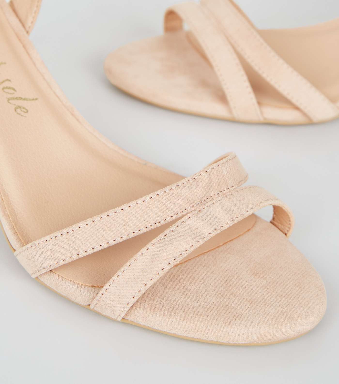 Wide Fit Pale Pink Suedette Stiletto Heels Image 4