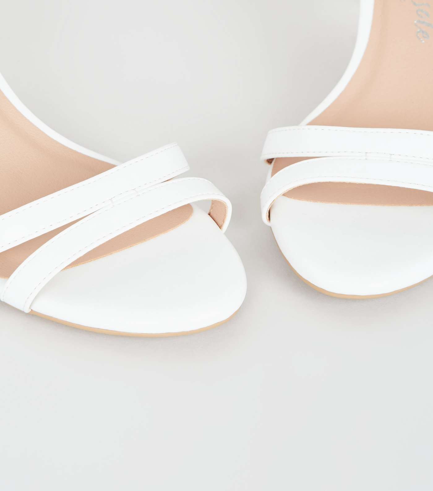 Wide Fit White Strappy Stiletto Heels Image 4