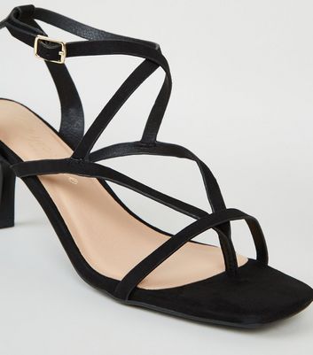 Black Suedette Strappy Toe Post Stilettos New Look Vegan shop for Black Suedette Strappy Toe Post Stilettos New Look Vegan at Shopo