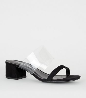 wide fit clear mules
