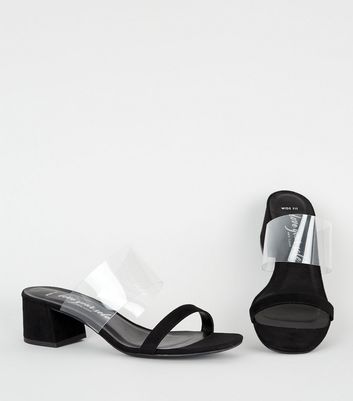 clear strap wide fit heels