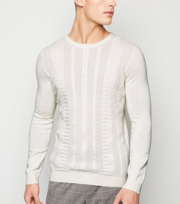 white muscle fit jumper