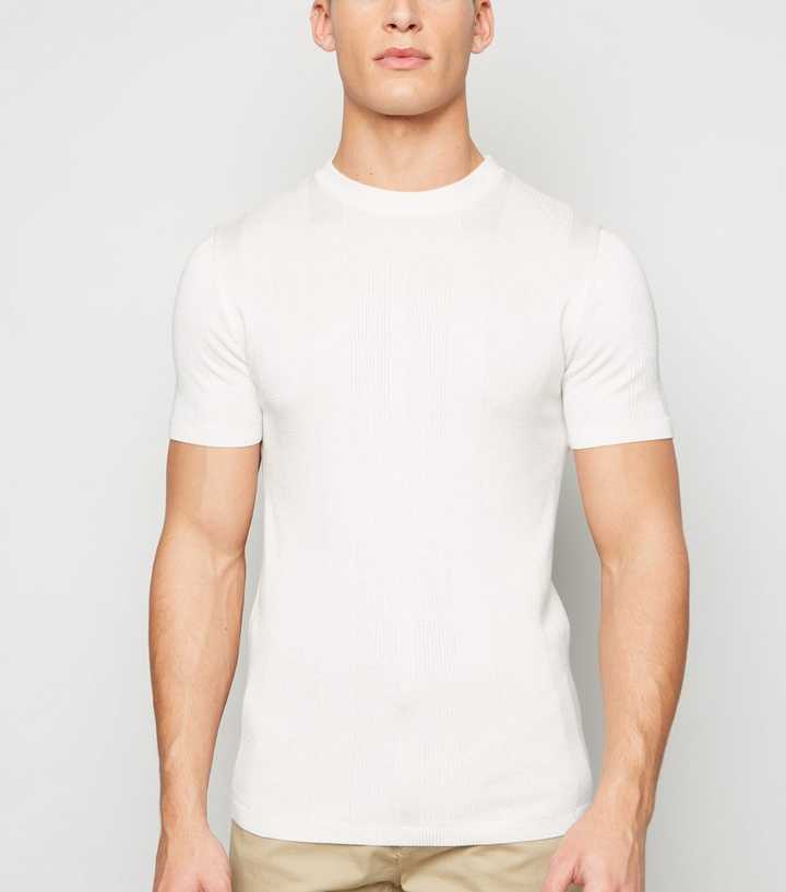 RIBBED KNIT T-SHIRT - White