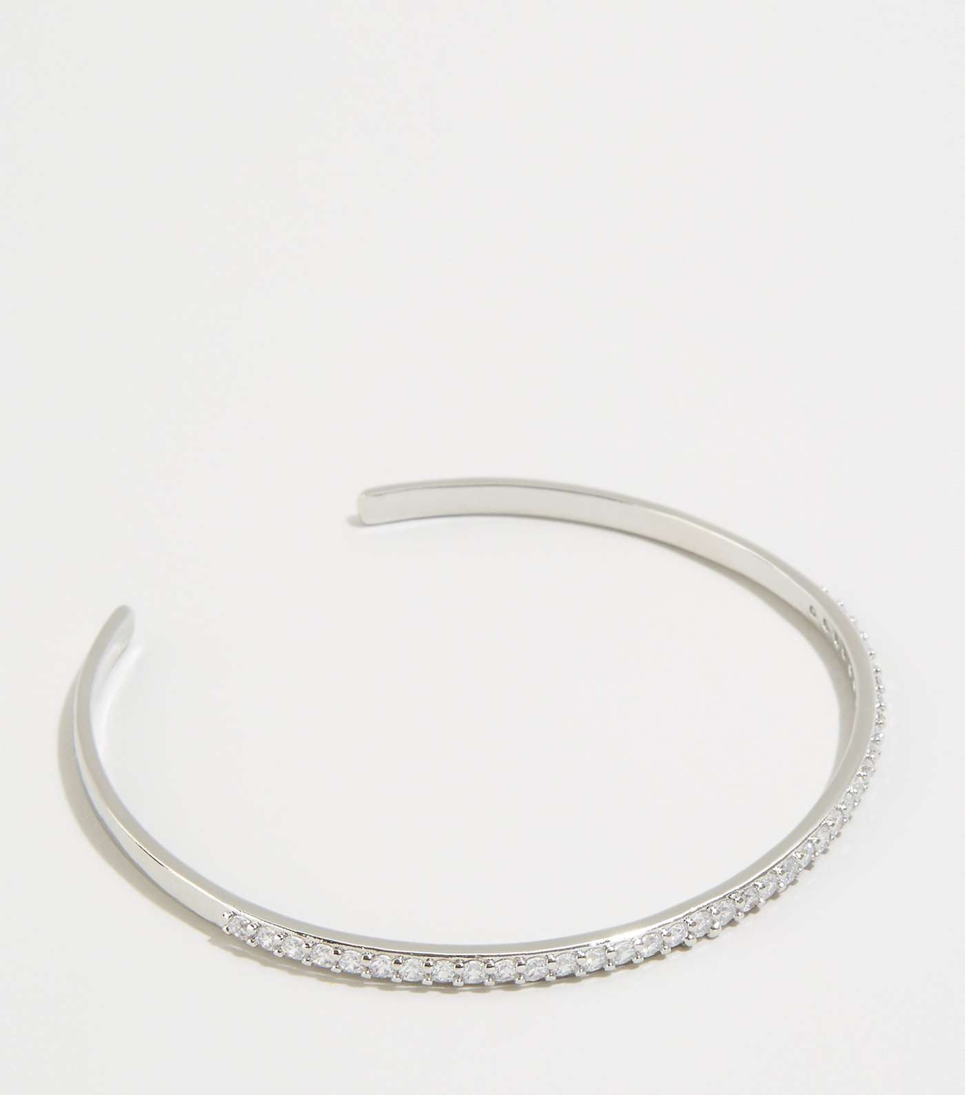 Silver Cubic Zirconia Diamanté Cuff Bracelet