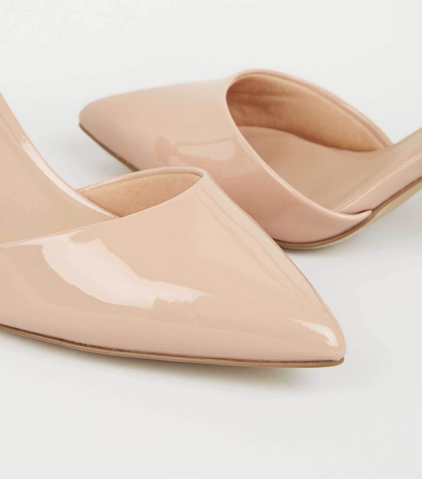 Wide Fit Pale Pink Patent Pointed Court Shoes Image 4