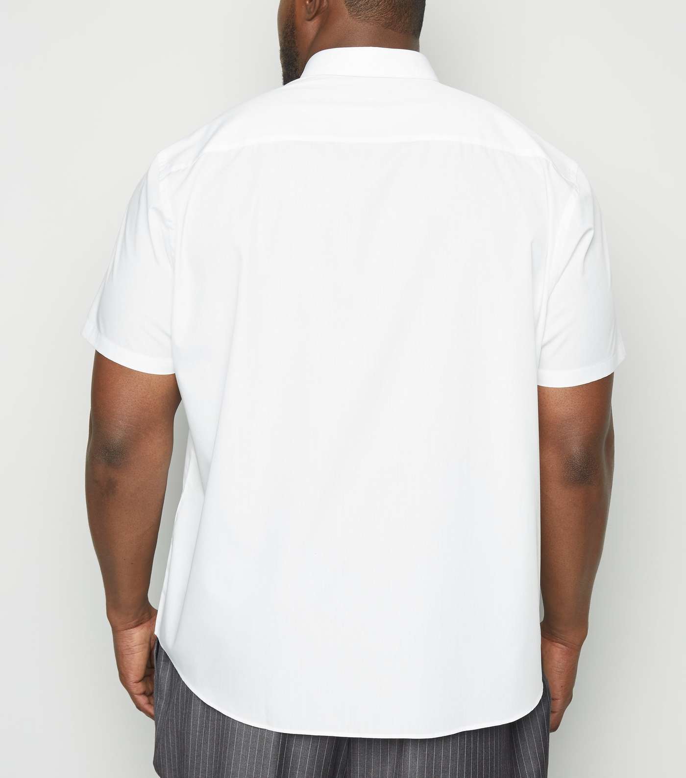Plus Size White Short Sleeve Poplin Shirt Image 3