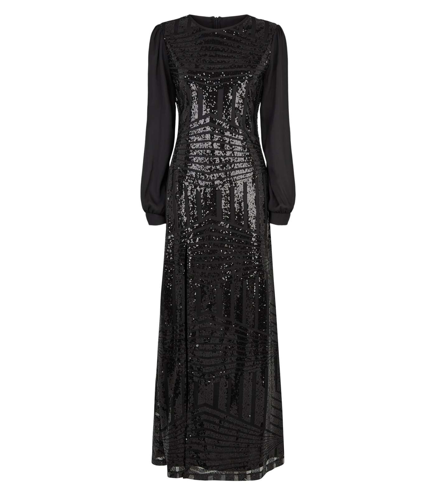 Mela Black Sequin Maxi Dress Image 4