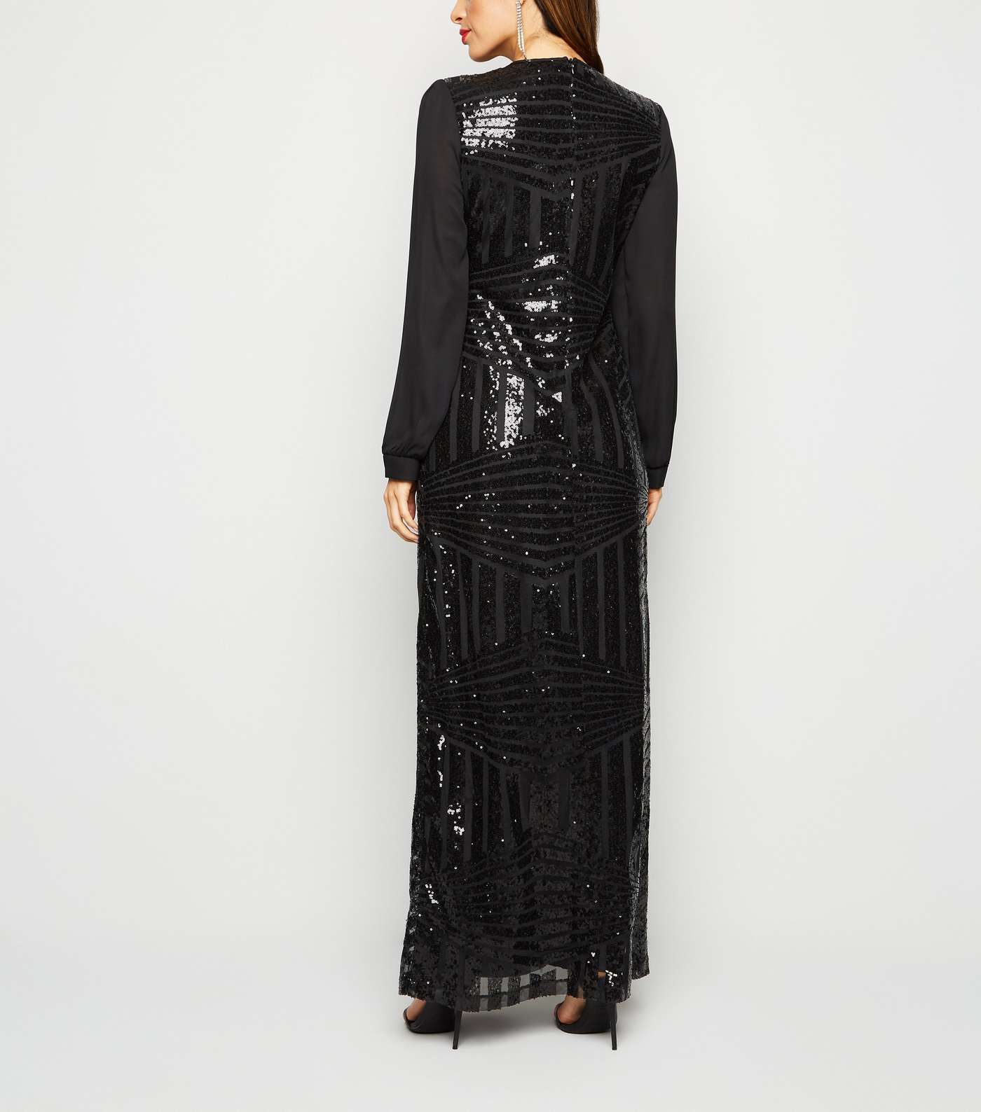 Mela Black Sequin Maxi Dress Image 2