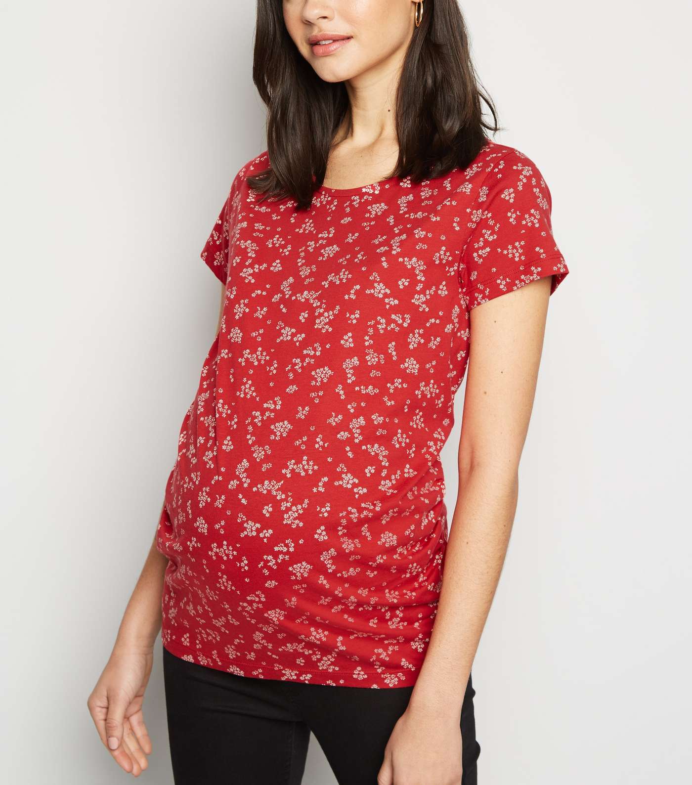 Maternity Red Floral T-Shirt