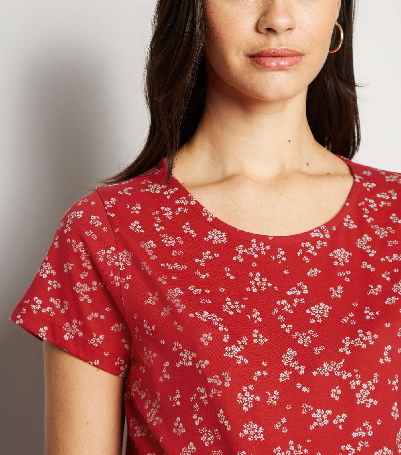 Maternity Red Floral T-Shirt Image 5