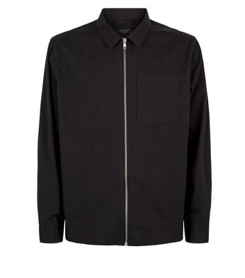 Black Cotton Zip Up Light Jacket | New Look