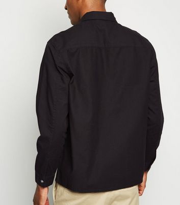 Image of Black Cotton Zip Up Light Jacket New Look