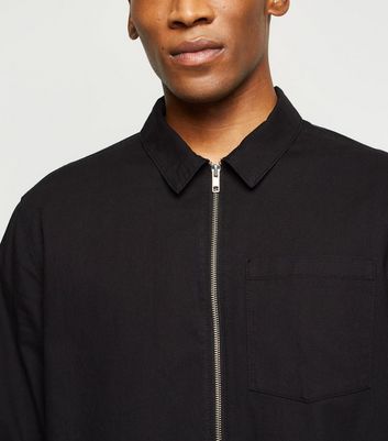 black zip shirt mens