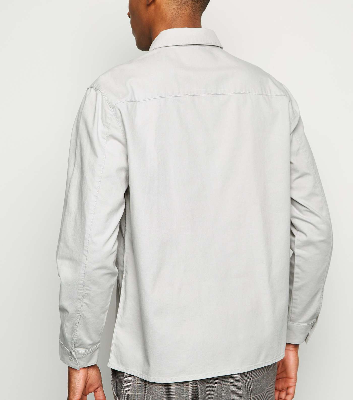 Pale Grey Cotton Zip Up Light Jacket Image 3