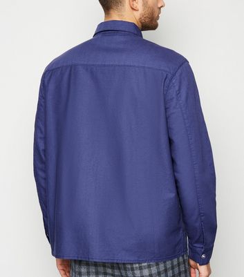Image of Indigo Cotton Zip Up Light Jacket New Look