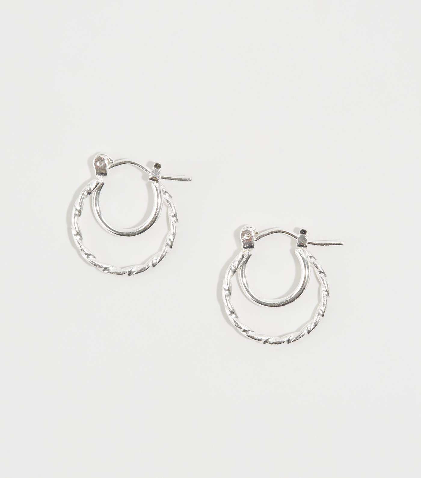 Silver Double Mini Hoop Earrings