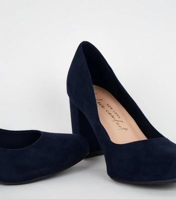 new look wide fit navy shoes