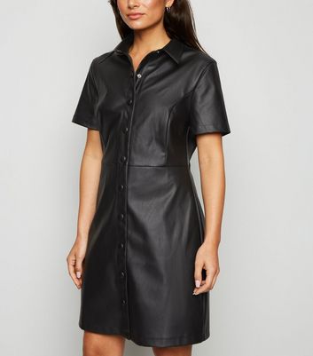 New look black leather dress Clearance