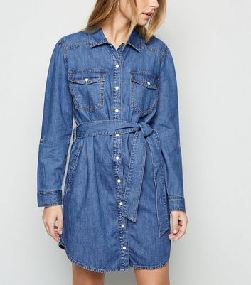 new look petite denim dress