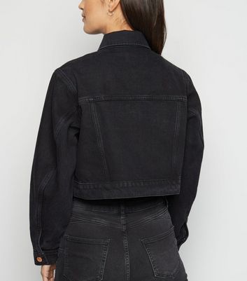petite black denim jacket
