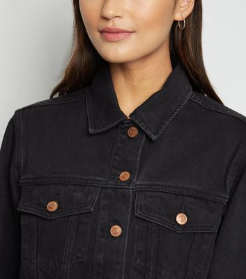 petite black denim jacket