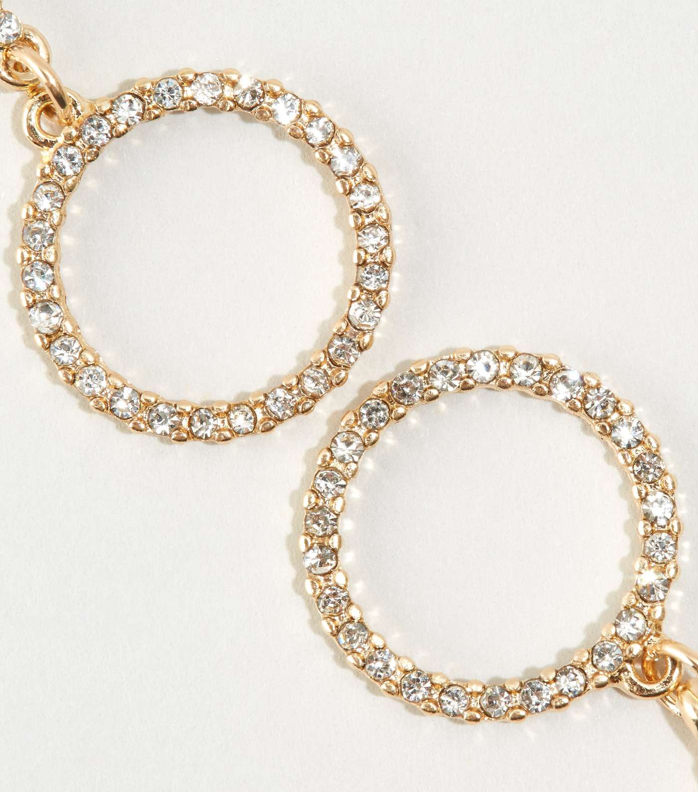 Gold Circle Diamanté Earrings Image 3