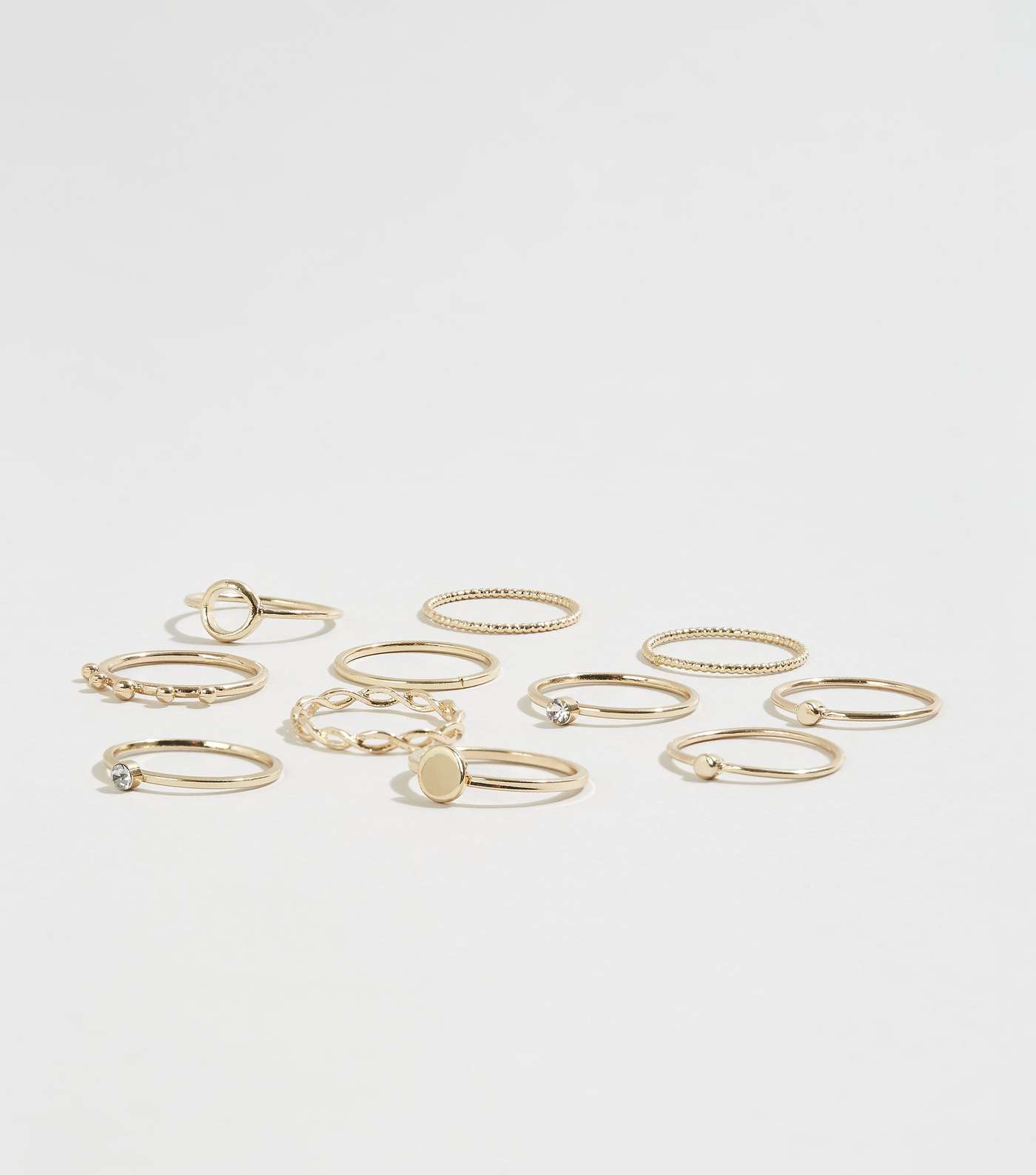 8 Pack Gold Mixed Rings Image 2
