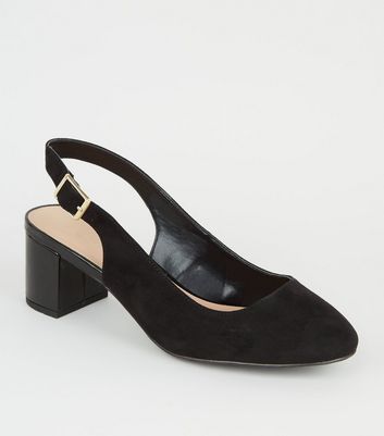 black slingback low heel